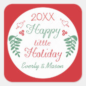 Sticker Carré Joyeux Noël des petites fêtes (Devant)