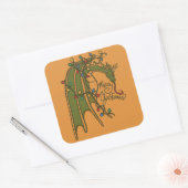 Sticker Carré Joyeux Noël Dragon Geek Holidays (Enveloppe)