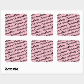 Sticker Carré Joyeux Noël en motif répétitif (Feuille)