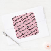Sticker Carré Joyeux Noël en motif répétitif (Enveloppe)