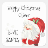 Sticker Carré Joyeux Noël Enfants Nom Love Père Noël (Devant)