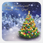 Sticker Carré Joyeux Noël et bonne année (Devant)