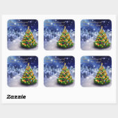 Sticker Carré Joyeux Noël et bonne année (Feuille)