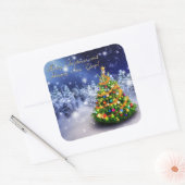 Sticker Carré Joyeux Noël et bonne année (Enveloppe)