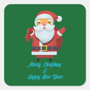Sticker Carré Joyeux Noël et Bonne Année