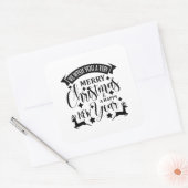 Sticker Carré Joyeux Noël et une bonne année (Enveloppe)