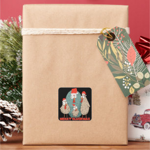 Sticker Carré Joyeux Noël - Fêtes de Noël amusantes