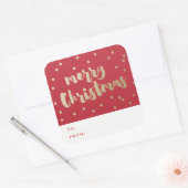 Sticker Carré Joyeux Noël Gold Confetti (Enveloppe)