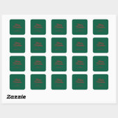 Sticker Carré Joyeux Noël Green Script Holiday (Feuille)