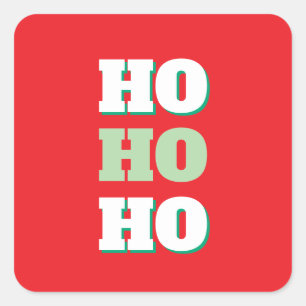 Sticker Carré Joyeux Noël HoHoHo fête minimaliste Plain
