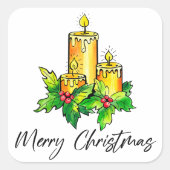 Sticker Carré Joyeux Noël Joyeux Jaune Et Bonne Année (Devant)