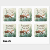 Sticker Carré Joyeux Noël Joyeux New Deer (Feuille)