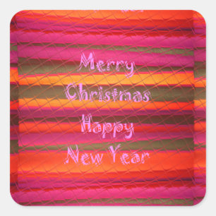 Sticker Carré Joyeux Noël Joyeux Nouvel An Toile Design couleur