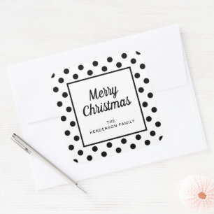 Sticker Carré Joyeux Noël noir blanc moderne