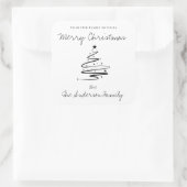 Sticker Carré Joyeux Noël Noir Blanc Simple Nom (Sac)