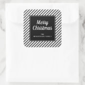 Sticker Carré Joyeux Noël Noir Et Blanc Moderne (Sac)