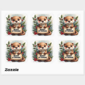 Sticker Carré Joyeux Noël Ottermas (Feuille)