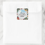 Sticker Carré Joyeux Noël personnalisé avec l'autocollant Ajoute (Sac)