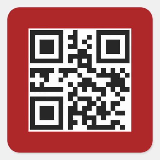 Sticker Carré Joyeux Noël QR Code sur rouge (Devant)
