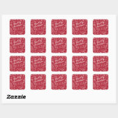 Sticker Carré Joyeux Noël rouge  (Feuille)