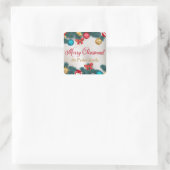 Sticker Carré Joyeux Noël rouge or moderne (Sac)