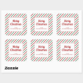 Sticker Carré Joyeux Noël Rouge Vert (Feuille)