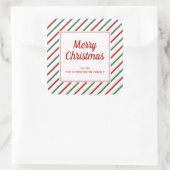 Sticker Carré Joyeux Noël Rouge Vert (Sac)