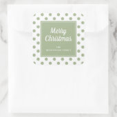 Sticker Carré Joyeux Noël Sage Pois verts (Sac)