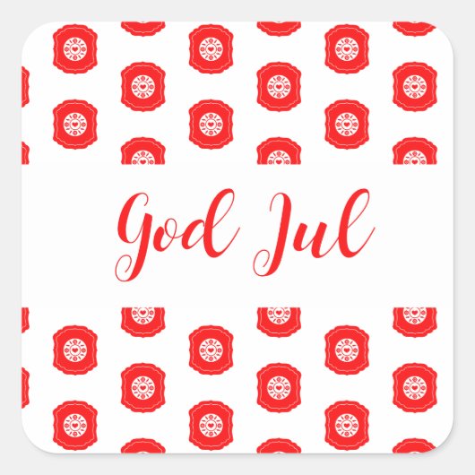 Sticker Carré Joyeux Noël Scandinave modèle cadeau (Devant)