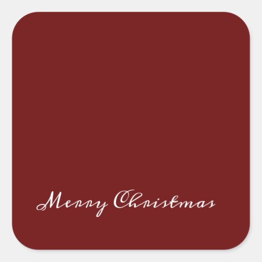 Sticker Carré Joyeux Noël Script Rouge Simple Moderne (Devant)