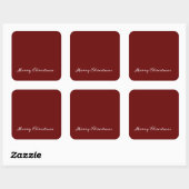 Sticker Carré Joyeux Noël Script Rouge Simple Moderne (Feuille)