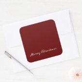 Sticker Carré Joyeux Noël Script Rouge Simple Moderne (Enveloppe)