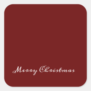 Sticker Carré Joyeux Noël Script Rouge Simple Moderne