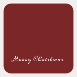Sticker Carré Joyeux Noël Script Rouge Simple Moderne