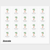 Sticker Carré Joyeux Noël Tropical Palm Tree (Feuille)