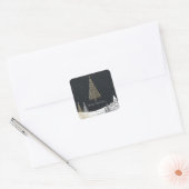 Sticker Carré Joyeux Noël Vacances (Enveloppe)