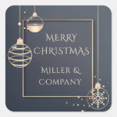 Sticker Carré Joyeux Noël Vacances Moderne Chic Entreprise (Devant)