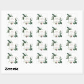 Sticker Carré joyeux Noël verdure d'hiver (Feuille)