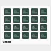 Sticker Carré Joyeux Noël vert simple moderne (Feuille)