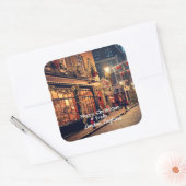 Sticker Carré Joyeux Noël Vintage Londres (Enveloppe)