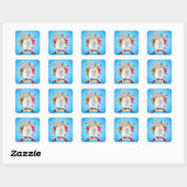 Sticker Carré Joyeux Pâques (Feuille)