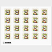 Sticker Carré Joyeux Pâques doux vacances (Feuille)