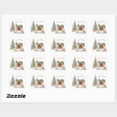 Sticker Carré Joyeux Pawlidays Chien Design - Chihuahua (Feuille)