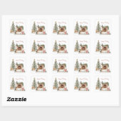 Sticker Carré Joyeux Pawlidays Conception Chien - Sheltie (Feuille)