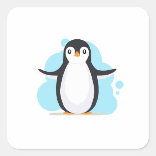 Sticker Carré Joyeux pingouin