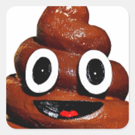 Sticker Carré joyeux pote emoji (Devant)