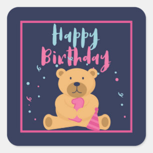 Sticker Carré Joyeux Premier Anniversaire