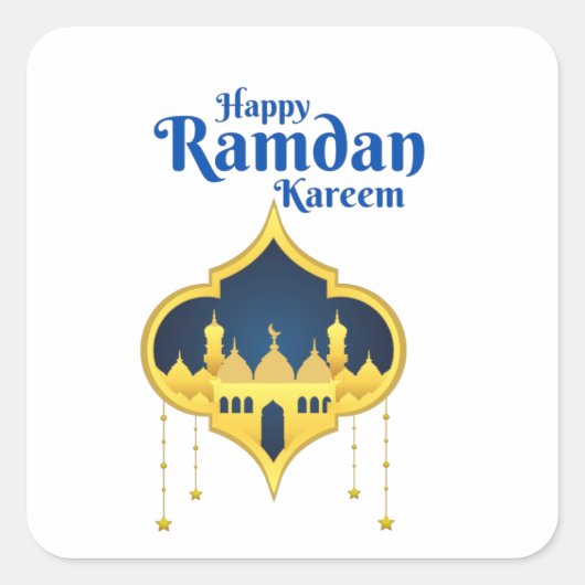 Sticker Carré Joyeux Ramadan Kareem 2022 (Devant)