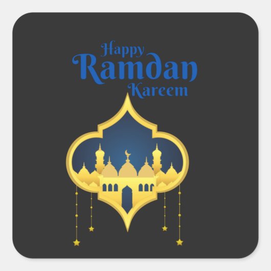 Sticker Carré Joyeux Ramadan Kareem 2022 (Devant)