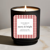 Joyeux rouge et blanc et bougie brillante